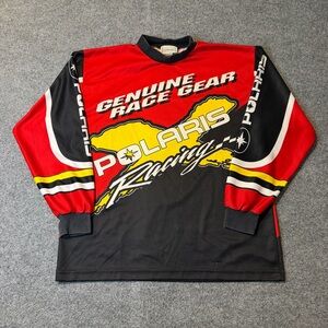 Vintage Polaris Racing Jersey GenUine Race Gear Red Black USA Mens Large